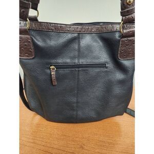 Gal black and brown Crossbody/Shoulder Purse. Vegan Leather and brown faux ostri